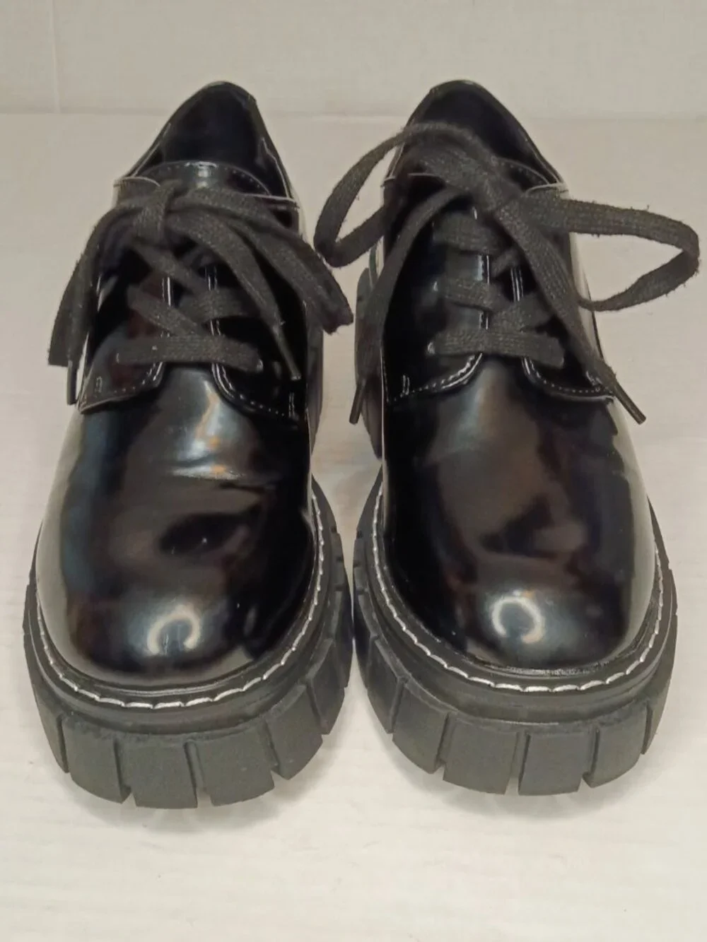 Steve Madden Delaney Black Patent Platform Oxfords Women’s Size 5.5M